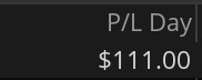 Day 11 P&L screenshot