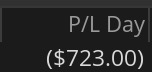 Day 20 P&L screenshot