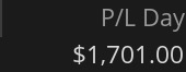 Day 65 P&L screenshot
