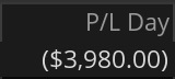 Day 71 P&L screenshot