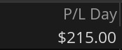 Day 8 P&L screenshot